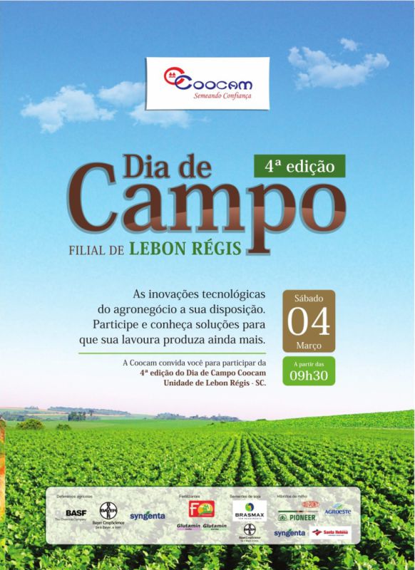 4º Dia de Campo Coocam, em Lebon Régis, apresenta a melhor tecnologia disponível no agronegócio