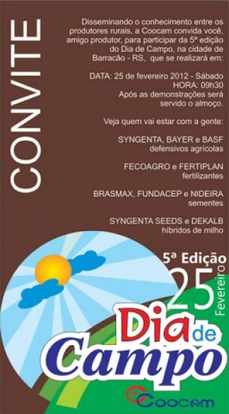 Dia de Campo da Coocam acontece no dia 25