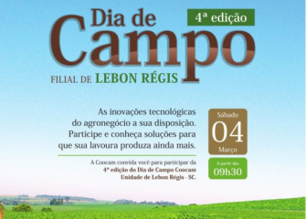 4º Dia de Campo Coocam, em Lebon Régis, apresenta a melhor tecnologia disponível no agronegócio