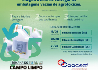 Semana do Campo Limpo Coocam inicia na segunda-feira